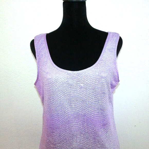 Forever 21, Purple glitter stretch tank top, with double layers. - Picture 4 of 9